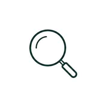 A dark green magnifying glass icon above the word 'UNDERSTAND' on a plain white background.